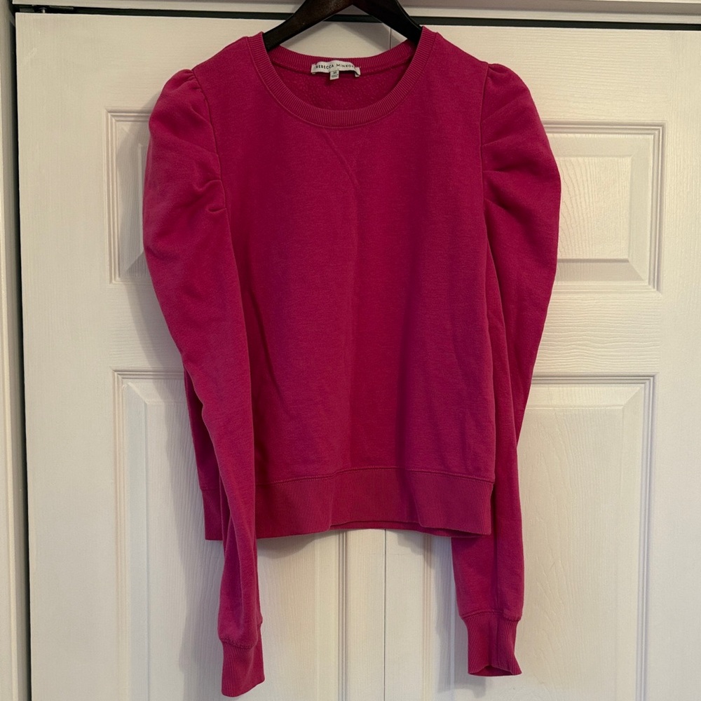 Rebecca Minkoff Pink Puff Sleeve Sweatshirt